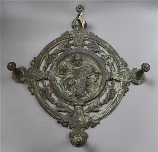 A bronze hat rack, early 19th century length 50cm